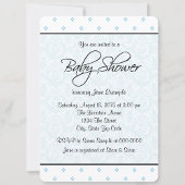 Blue Damask Boy Baby shower Kaart