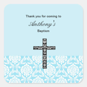Blue Damask Boys Dank je stickers