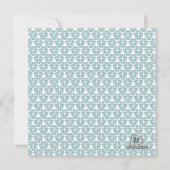 Blue Damask Bridal Shower-uitnodigingen Kaart (Achterkant)