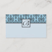Blue Damask Bride & Groom Contactgegevens Kaart Contactkaartje (Achterkant)