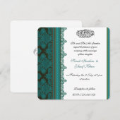 Blue Damask Brocade Muslim bruiloft Kaart (Voorkant / Achterkant)