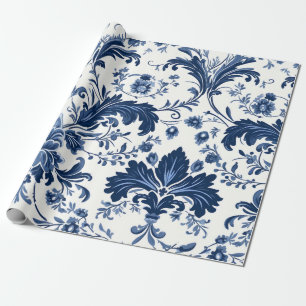 Blue Damask Cadeaupapier