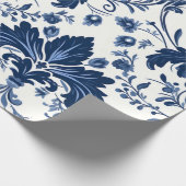 Blue Damask Cadeaupapier (Hoek)