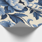 Blue Damask Cadeaupapier (Hoek)