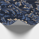 Blue Damask Cadeaupapier (Hoek)