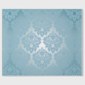 Blue Damask Cadeaupapier (Vlak)