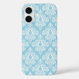 Blue Damask iPhone 16 Hoesje