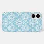 Blue Damask Case-Mate iPhone Case (Achterkant (horizontaal))