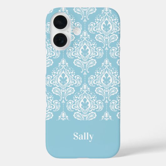 Blue Damask Case-Mate iPhone Case (Achterkant)
