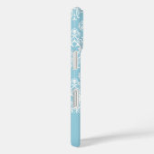 Blue Damask Case-Mate iPhone Case (Achterkant / Rechts)