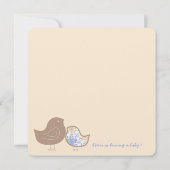 Blue Damask Chicks Baby shower Party Invitation Kaart (Achterkant)