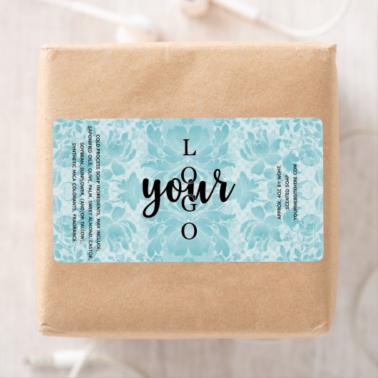 Blue Damask Cold Process Soap Label Sjabloon (Insitu)