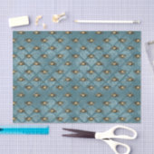 Blue Damask Crab Tissuepapier (Craft)