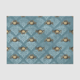 Blue Damask Crab Tissuepapier