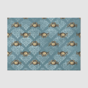 Blue Damask Crab Tissuepapier