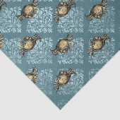 Blue Damask Crab Tissuepapier (Detail)