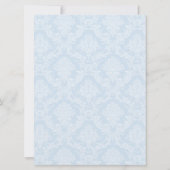 Blue Damask Cross Baptisme Kaart (Achterkant)