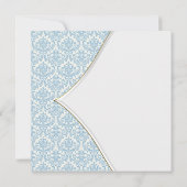 Blue Damask Cross Boy doop Kaart (Achterkant)