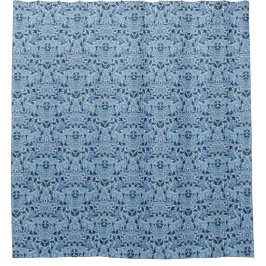 Blue Damask Douchegordijn