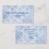 Blue Damask Elegant Typografie Visitekaartje (Voorkant / Achterkant)