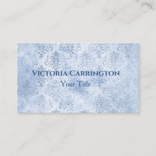 Blue Damask Elegant  Typografie Visitekaartje
