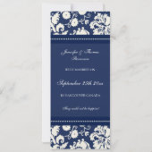 Blue Damask Elopement koninklijke kaarten (Achterkant)