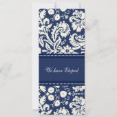Blue Damask Elopement koninklijke kaarten (Voorkant)