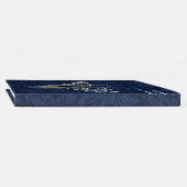 Blue Damask en Peacock Feather Wedding Guest Book Gastenboek (Rug)