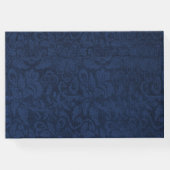 Blue Damask en Peacock Feather Wedding Guest Book Gastenboek (Achterkant)