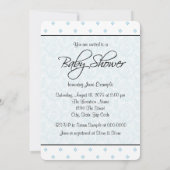 Blue Damask Etnische Baby Boy Shower Kaart (Achterkant)