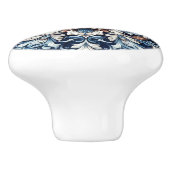 Blue Damask Fleur Mandala Keramische Knop (Zijkant)