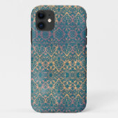  Blue Damask Floral Grunge iPhone Case (Achterkant)