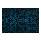Blue Damask Floral Pattern Kussensloop (Achterkant-Links)