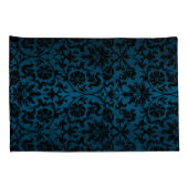 Blue Damask Floral Pattern Kussensloop (Achterkant-Rechts)