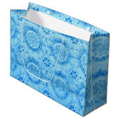 Blue Damask Gift Bag Groot Cadeauzakje (Voorkant Gekanteld)