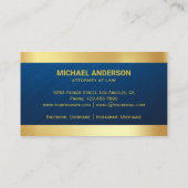 Blue Damask Gold Justice Scale Lawyer Attorney Visitekaartje (Achterkant)