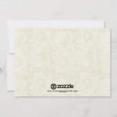 Blue Damask Holiday Photo Flat Card Feestdagenkaart (Achterkant)