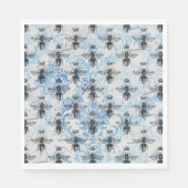 Blue Damask Honeybee Servet (Voorkant)