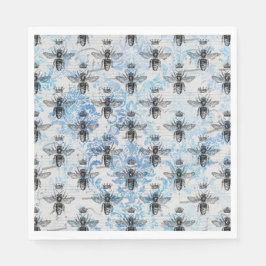 Blue Damask Honeybee Servet