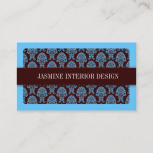 Blue Damask Interior Design Visitekaartje