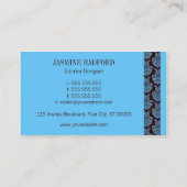 Blue Damask Interior Design Visitekaartje (Achterkant)