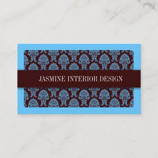 Blue Damask Interior Design Visitekaartje (Voorkant)