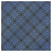 Blue Damask Medallion Pattern Stof (Close Up)