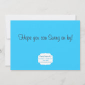 Blue Damask Mod Monkey Boys Birthday Party Invite Kaart (Achterkant)