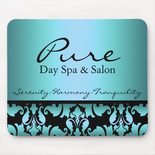 Blue Damask Mousepad Muismat (Voorkant)