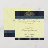 Blue Damask Muslim bruiloft Kaart (Voorkant / Achterkant)