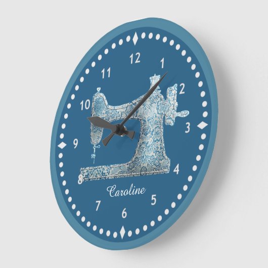 Blue Damask-naaigerklok Grote Klok (Hoek)