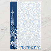 Blue Damask; Parijs Briefpapier (Voorkant)