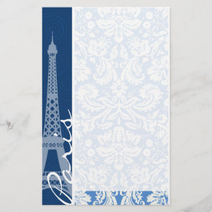 Blue Damask; Parijs Briefpapier