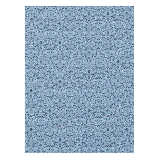 Blue Damask Patroon Tafelkleed (Voorkant)
